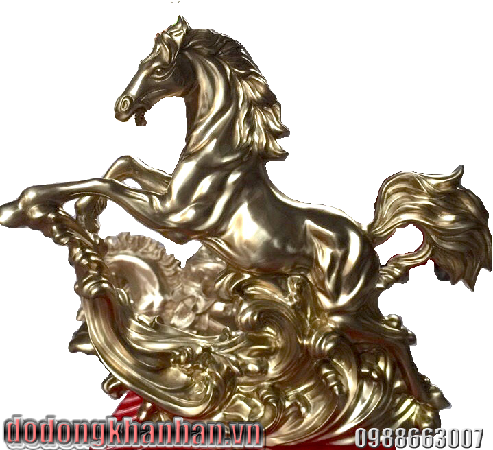 Ngựa đúc bằng đồng vàng cao cấp cao 40cm